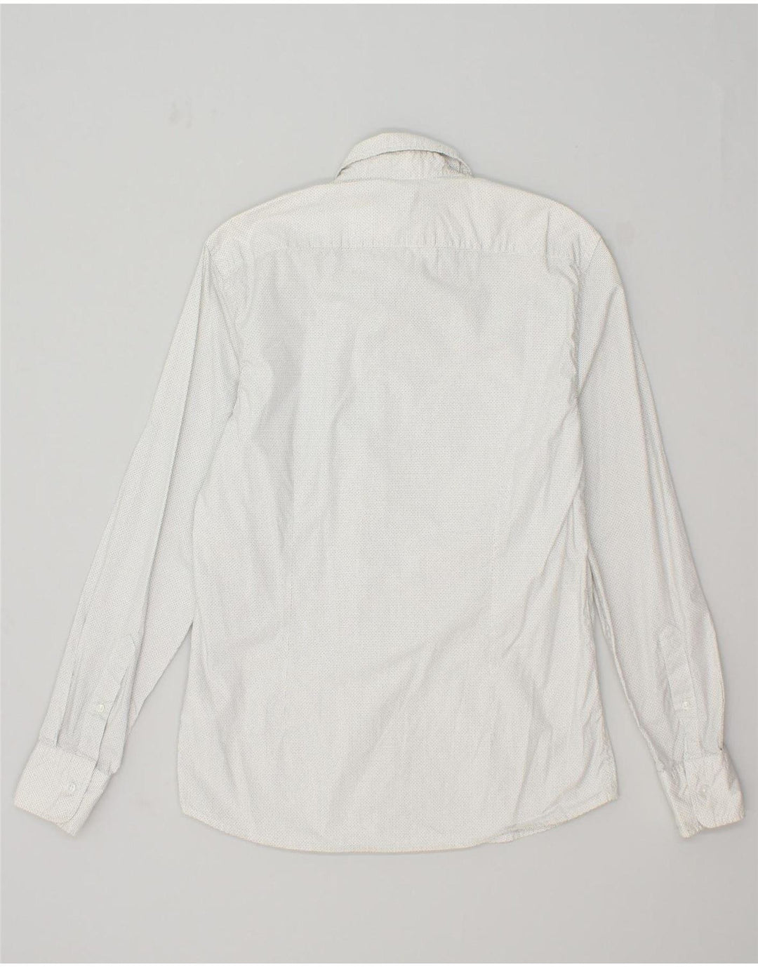 JULES Mens Fitted Shirt Size 39/40 Medium Grey Spotted Cotton | Vintage Jules | Thrift | Second-Hand Jules | Used Clothing | Messina Hembry 