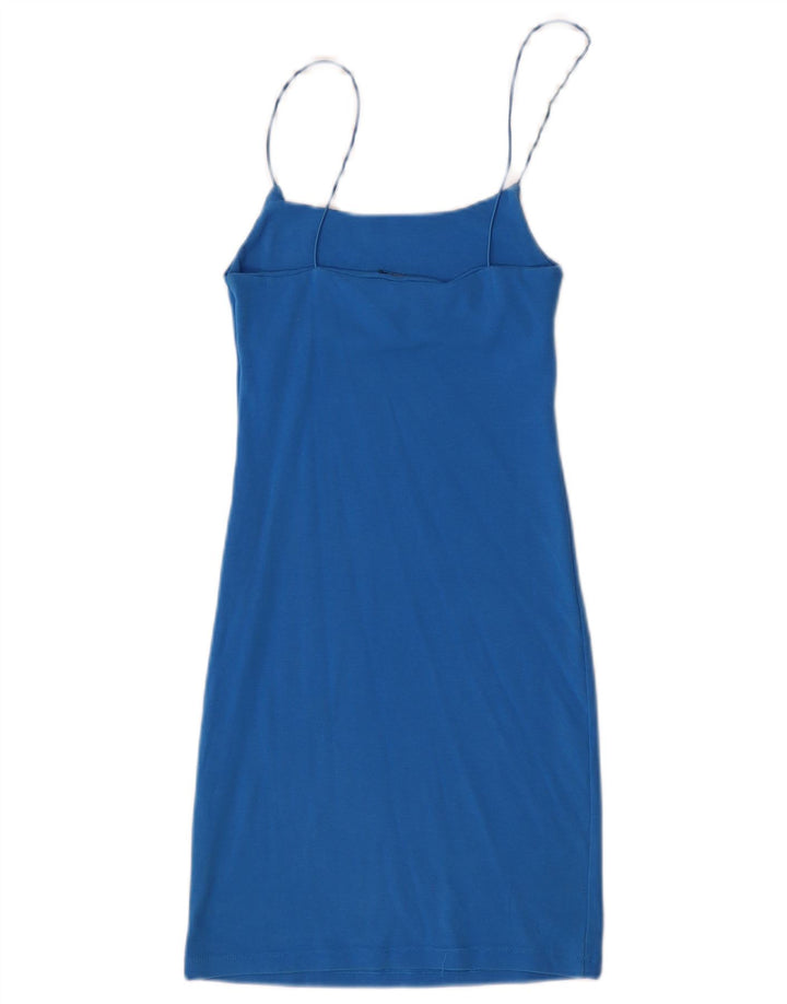 Zara Mujer Vestido De Verano Reino Unido 42 Azul Medio