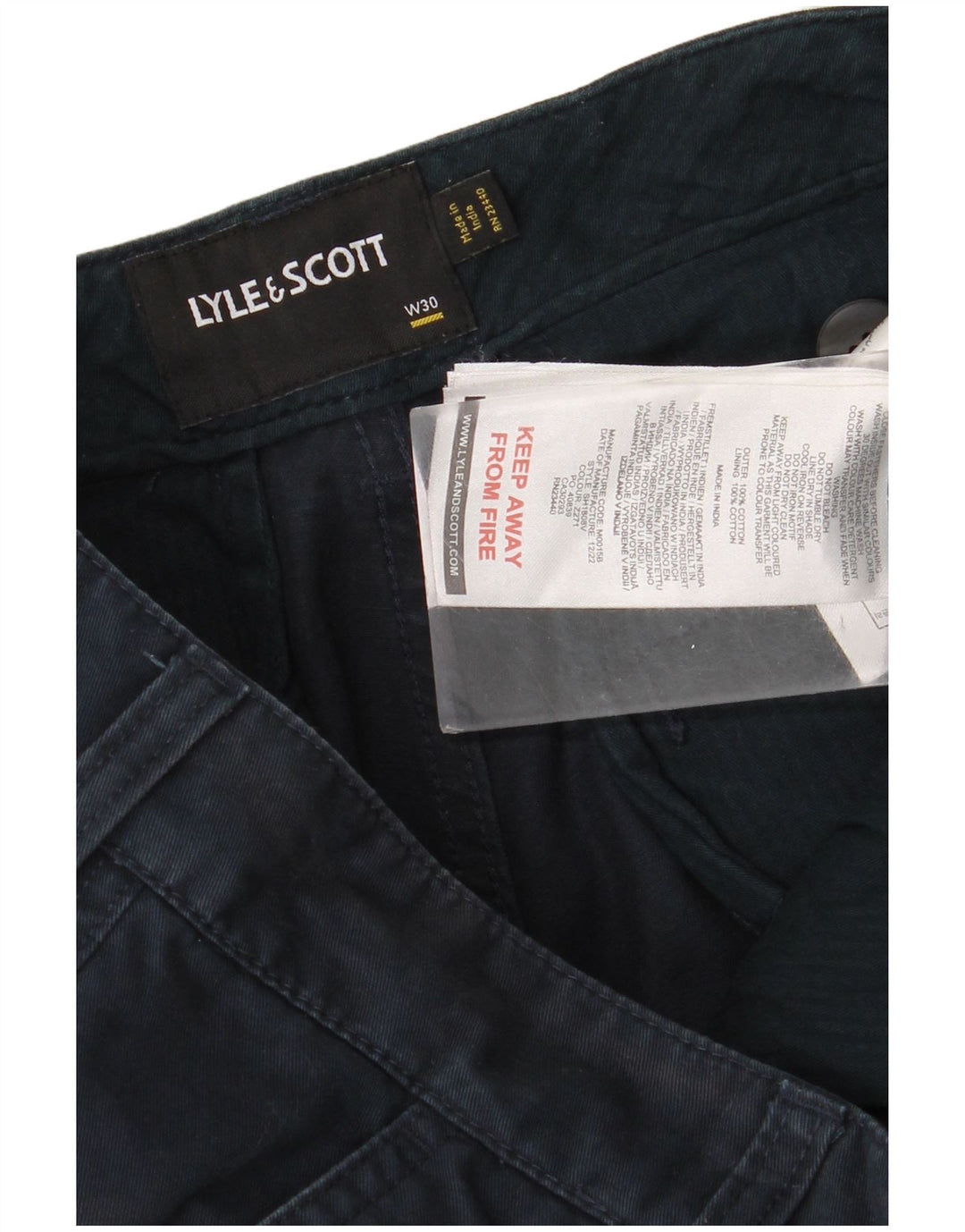 Pantalones cortos cargo para hombre Lyle & Scott W30 Medium Azul marino Algodón