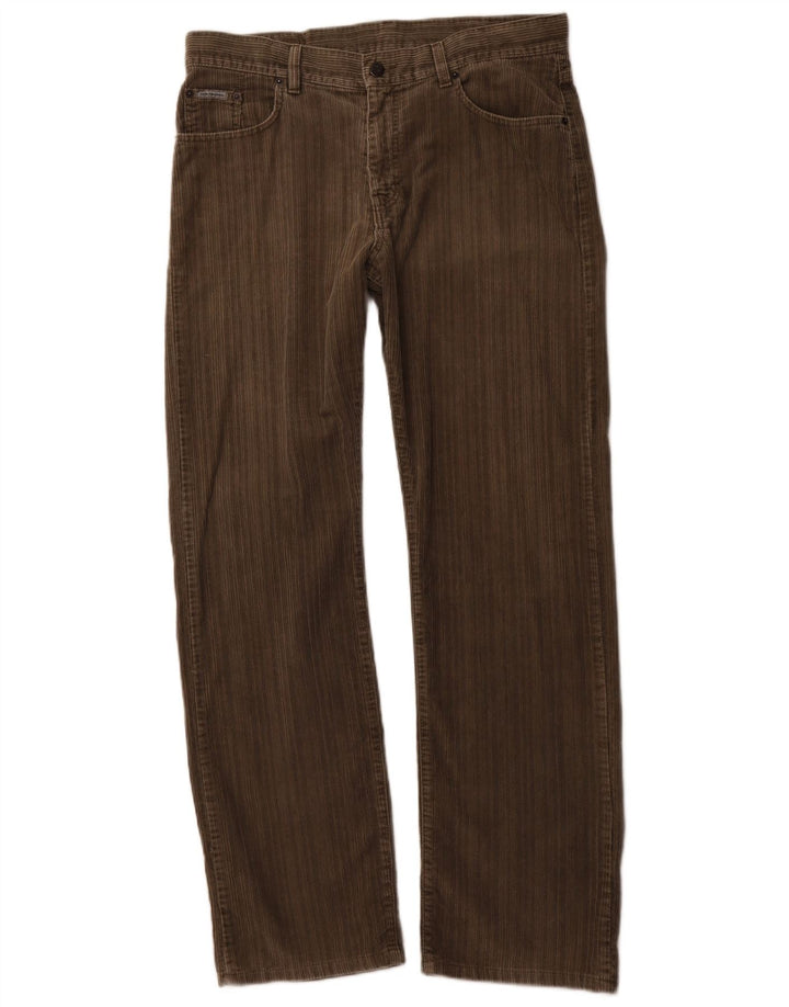 CALVIN KLEIN Pantalón recto de pana para hombre W33 L32 Algodón marrón