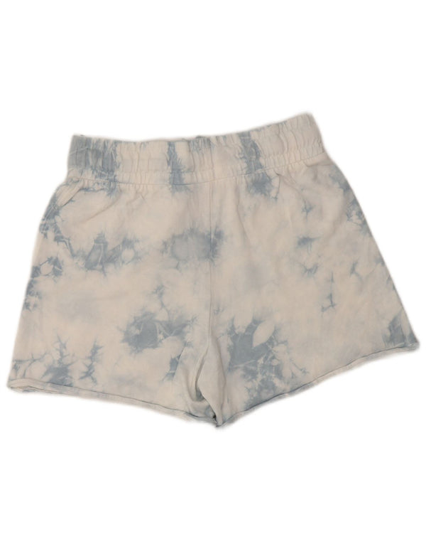 Marks & Spencer Pantalones cortos deportivos para mujer UK 8 Small Blue Tie Dye Algodón