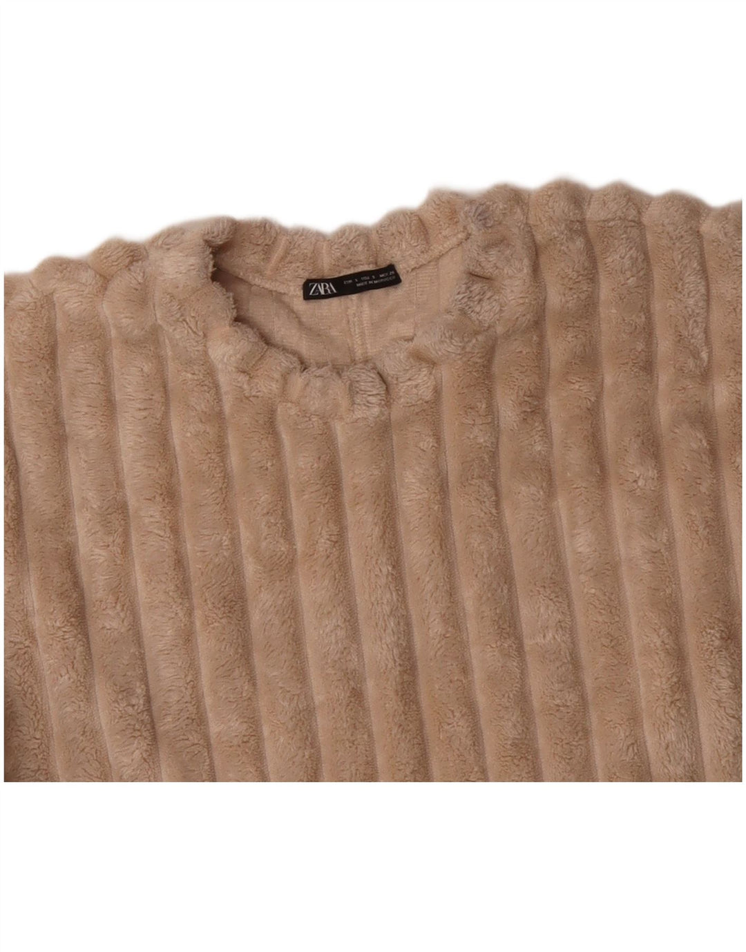 ZARA Jersey de forro polar extragrande para mujer UK 10 Small Beige