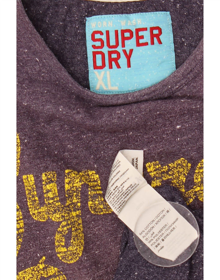SUPERDRY Camiseta con gráfico Riders para mujer UK 40 XL Algodón moteado morado