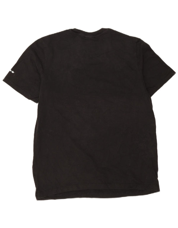Adidas - Camiseta gráfica para hombre, talla grande, algodón negro