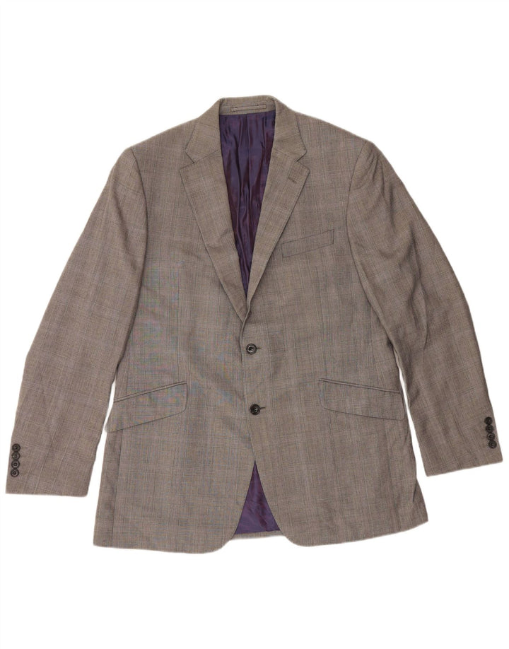 Marks & Spencer Chaqueta tipo blazer de 2 botones para hombre Reino Unido 42 Lana a cuadros gris grande