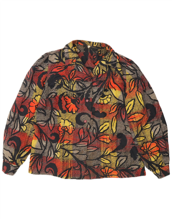 Camisa Vintage Mujer IT 52 2XL Multicolor Floral