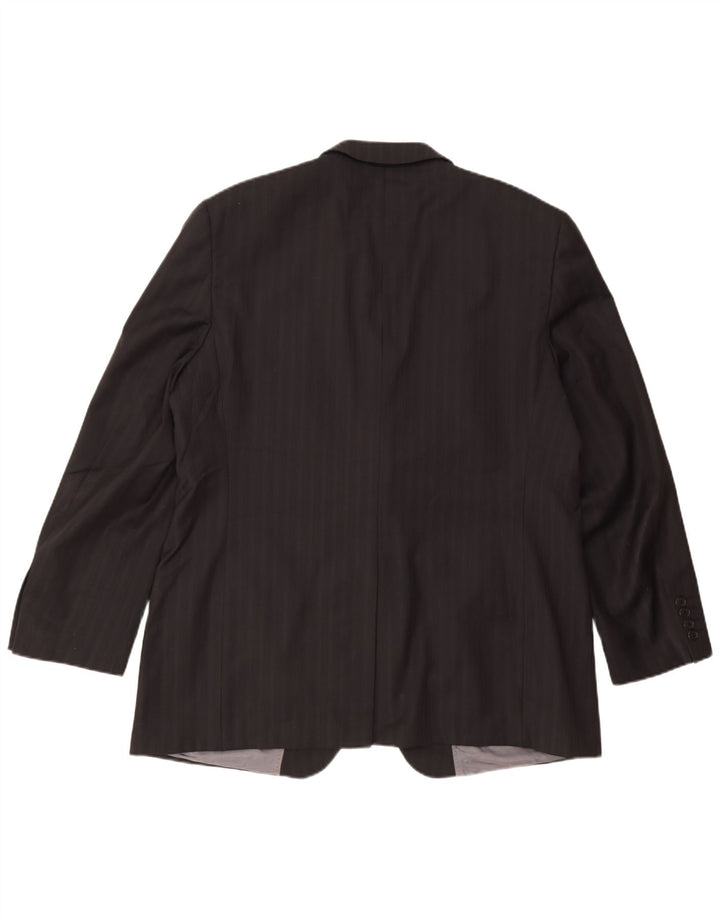 Ted Baker Chaqueta tipo blazer de 2 botones para hombre UK 46 3XL Lana negra a rayas