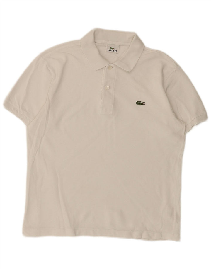 LACOSTE Polo para hombre talla 3 pequeño algodón blanco