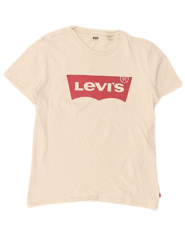 Levi's Camiseta con gráfico extragrande para mujer UK 10 Small White