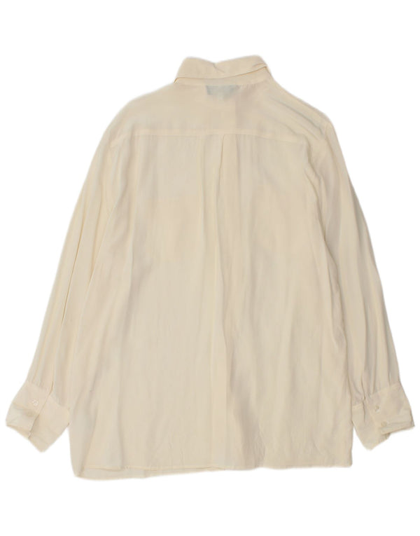 PROJECT Blusa camisera para mujer ES 40 XL Seda blanquecina