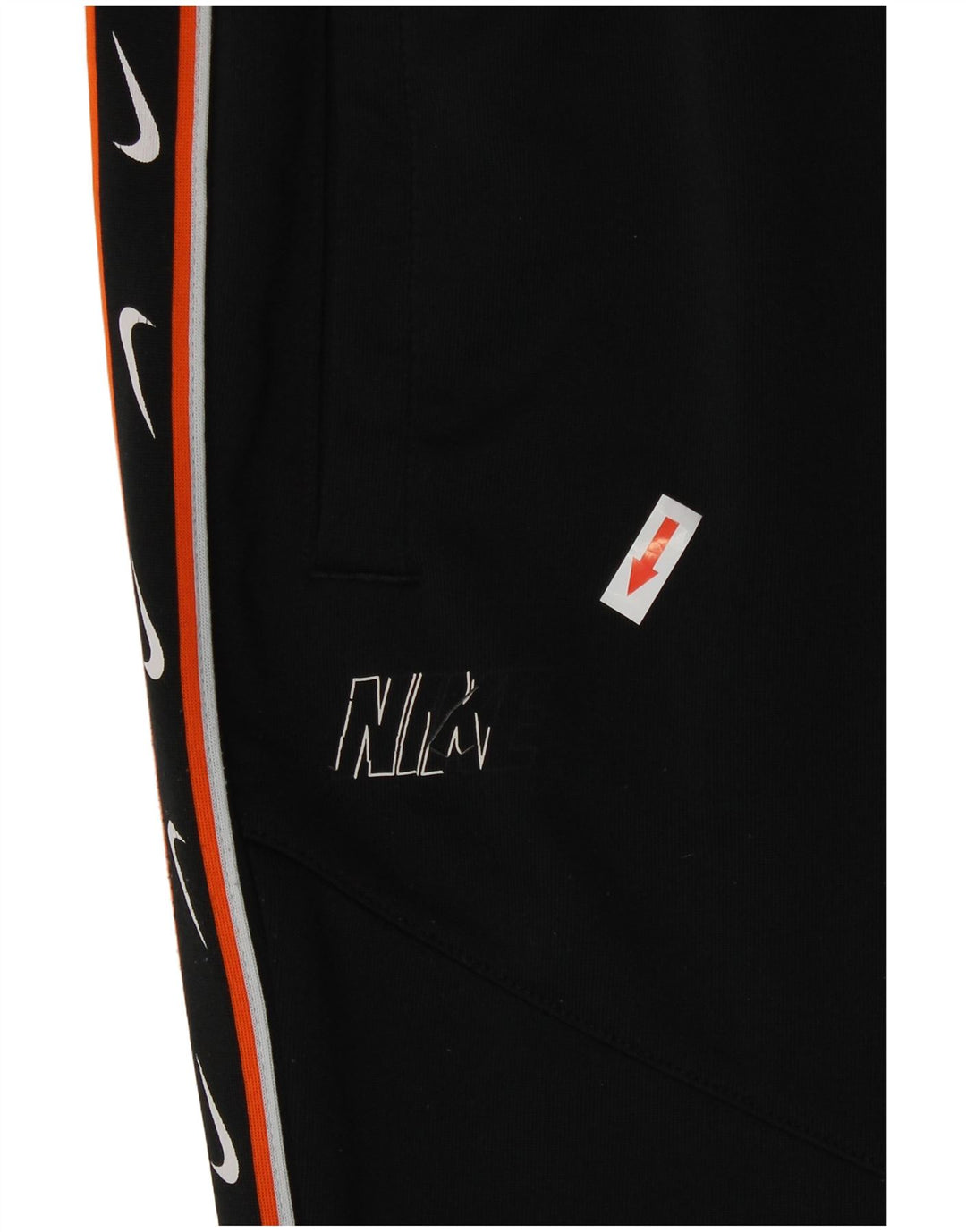 Nike Mujer Graphic Chándal Pantalones Joggers UK 44 Mediano Negro Poliéster