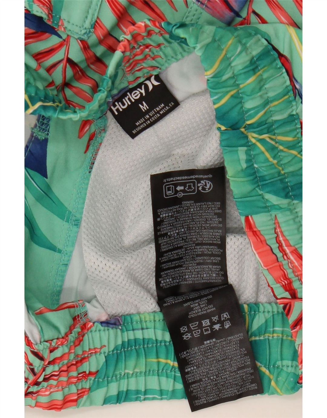 HURLEY Bañador Hombre Verde Medio Floral Poliéster