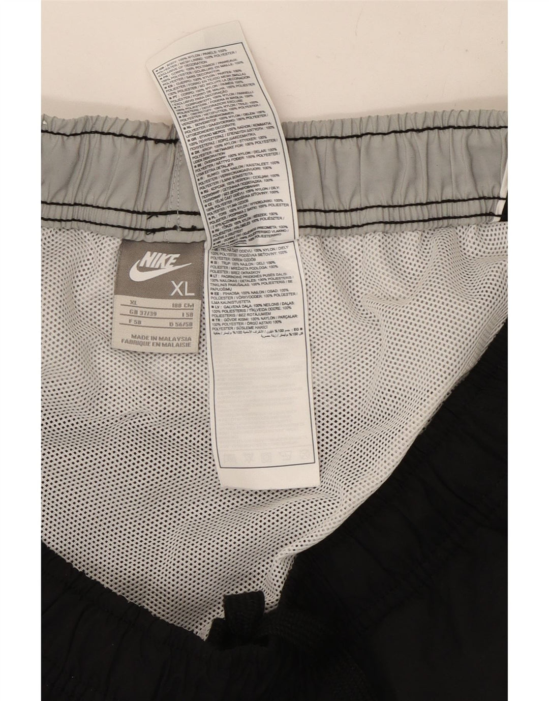 Nike Pantalones cortos deportivos para hombre XL Negro Colorblock Poliéster
