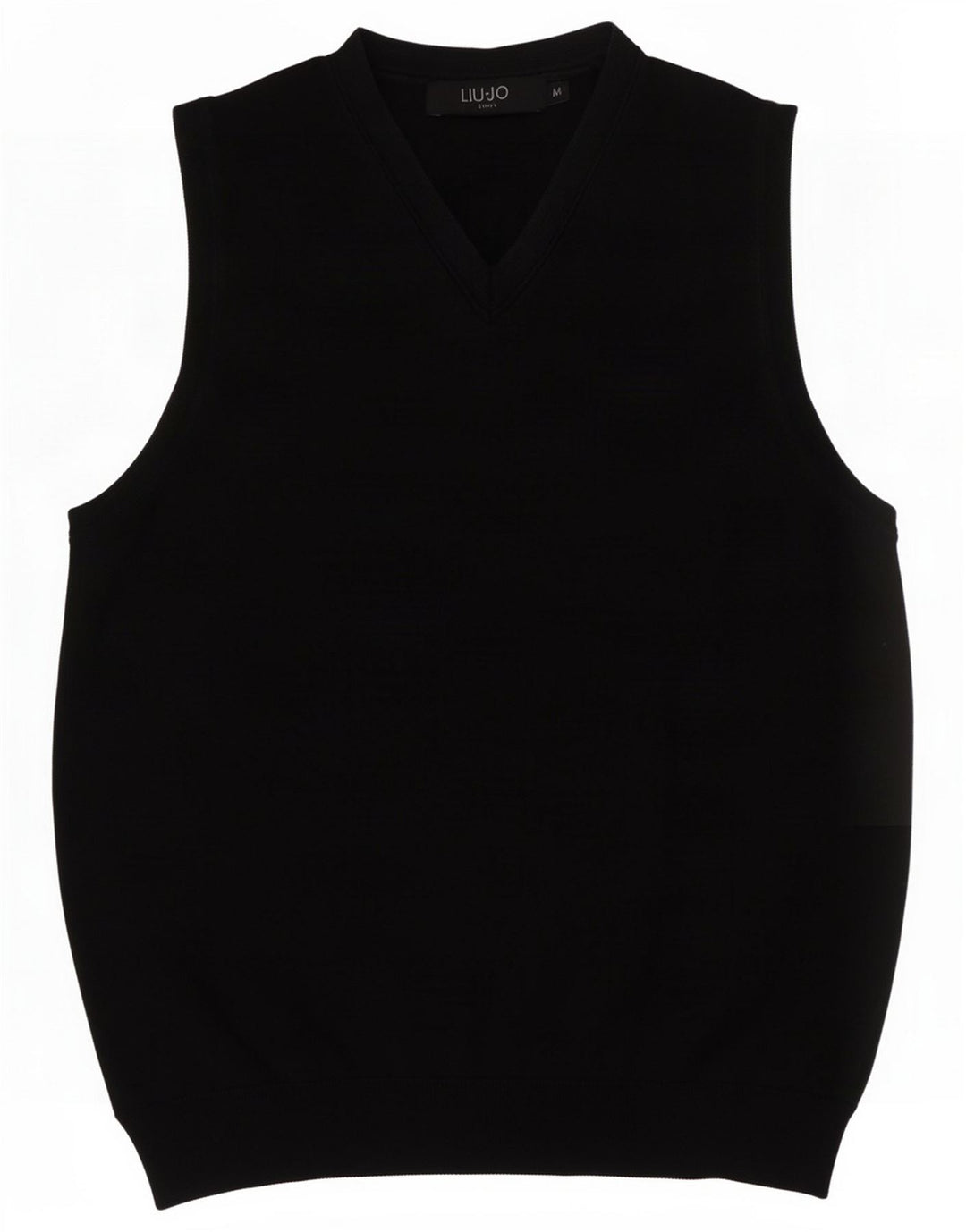 Liu Jo Camiseta sin mangas para hombre, talla mediana, algodón negro