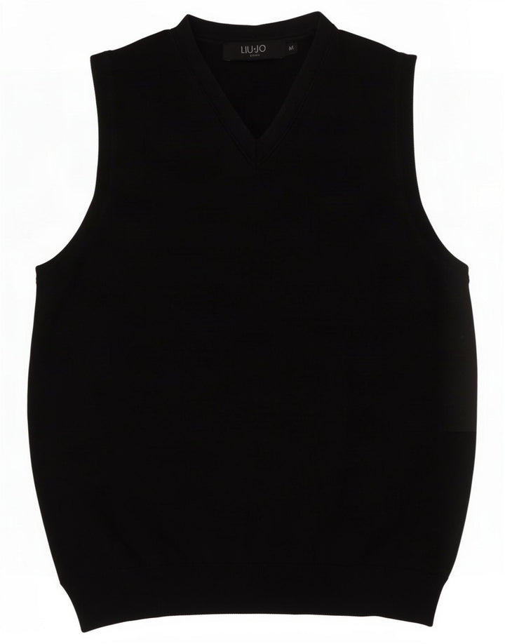 Liu Jo Camiseta sin mangas para hombre, talla mediana, algodón negro