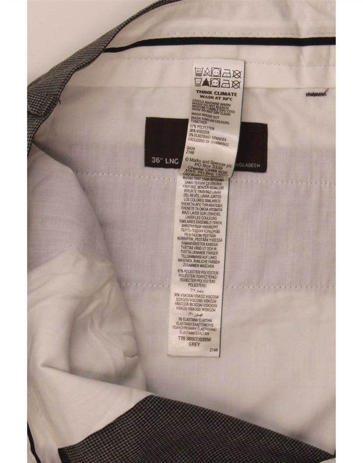 Marks & Spencer Pantalones de traje ajustados para hombre W36 L33 Gris