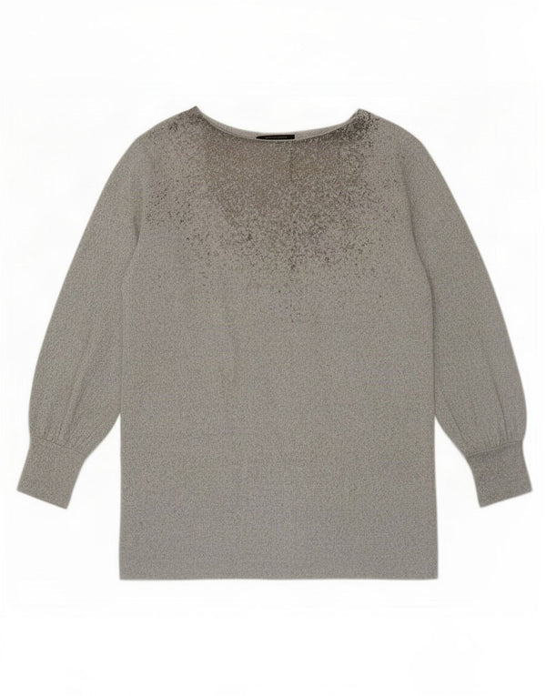 Marks & Spencer Top para mujer de manga larga UK 46 Grande gris moteado