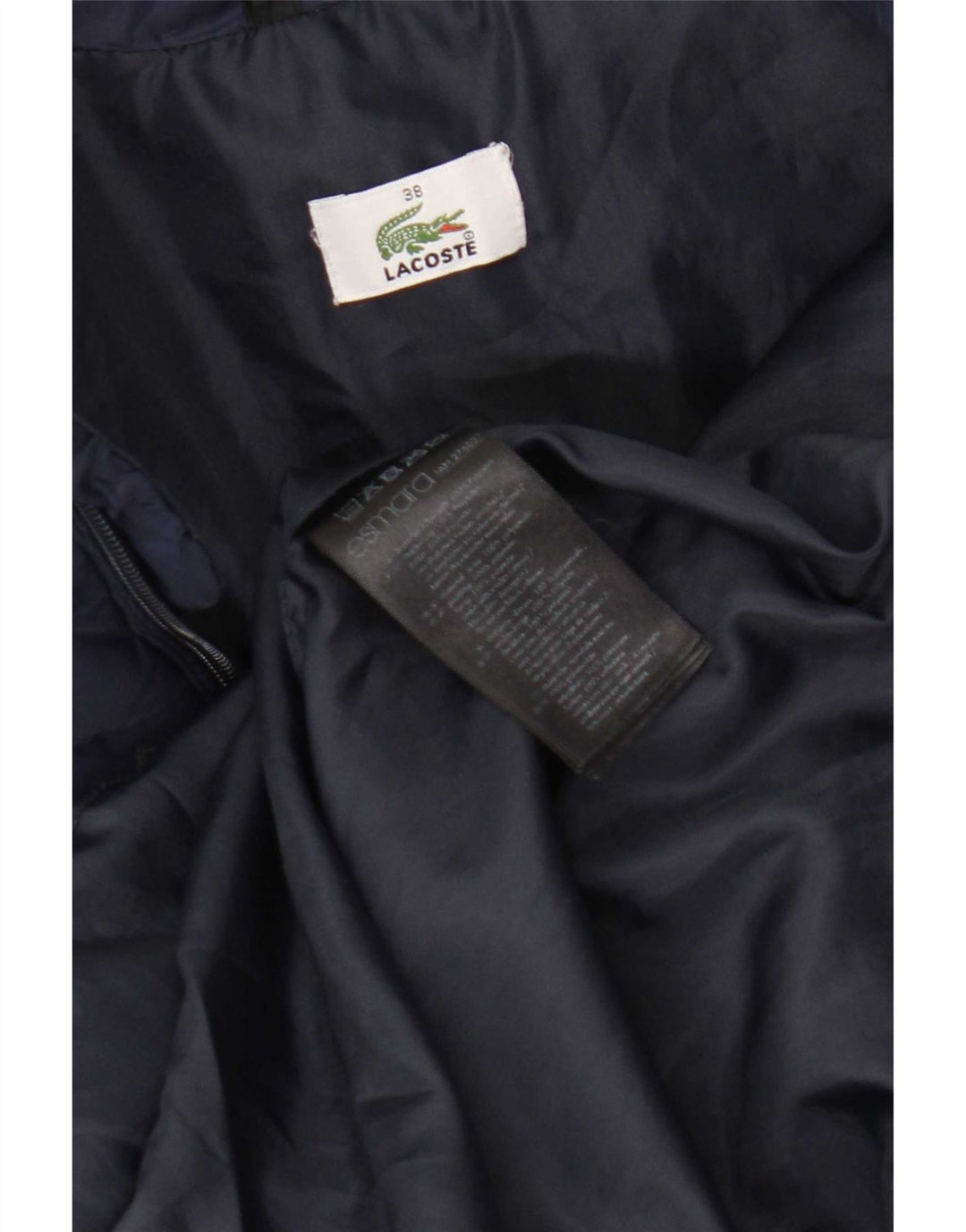Abrigo acolchado para mujer Lacoste Talla 38 Mediano Azul marino Poliamida
