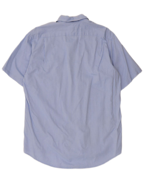 Camisa Lacoste Hombre Manga Corta Talla 40 Algodón Azul Medio