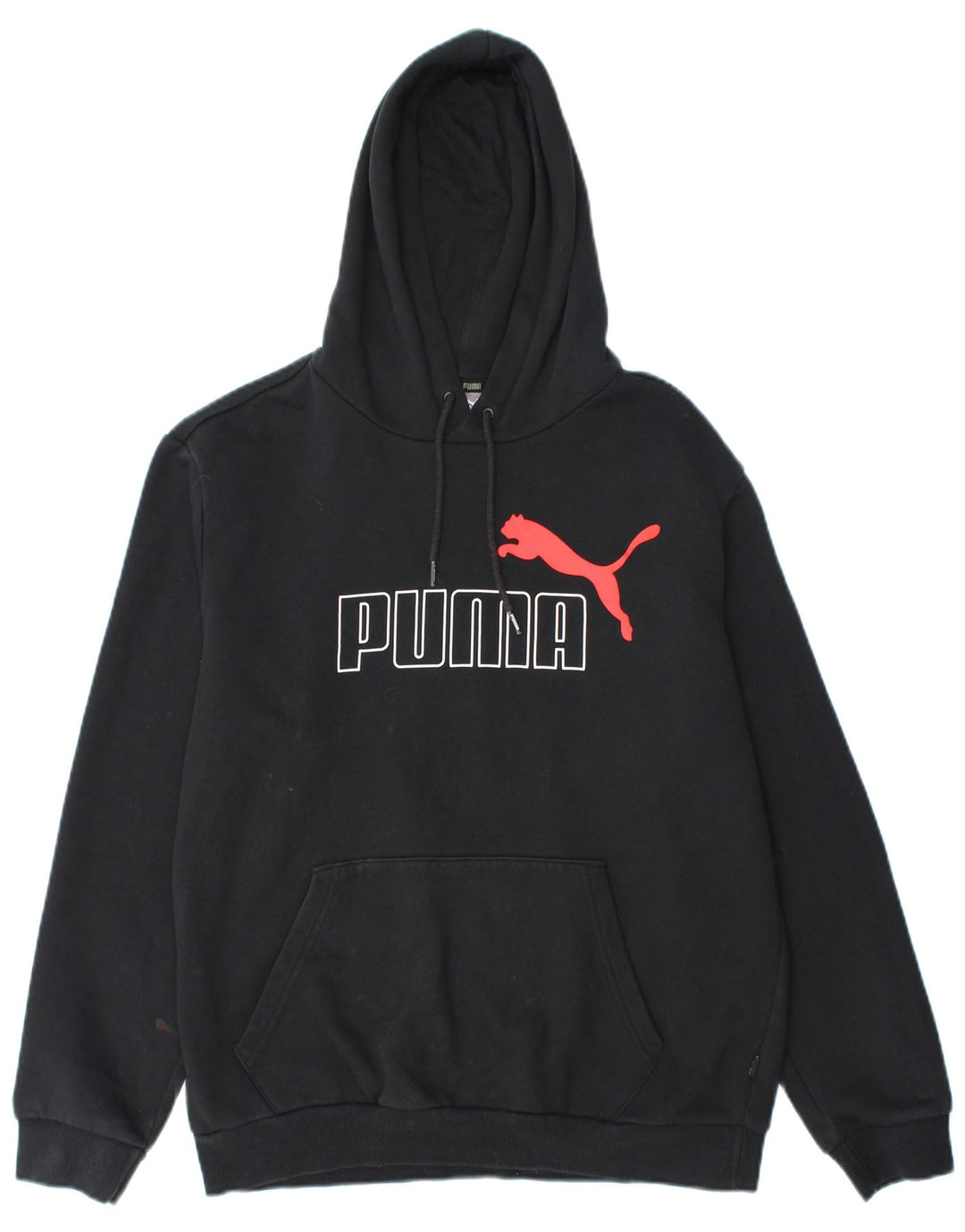 PUMA Jersey con capucha gráfica para hombre Algodón negro mediano