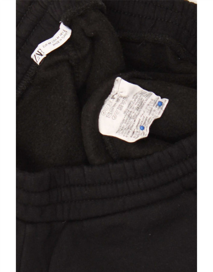 Zara Mujer Pantalones De Chándal UK 42 Mediano Negro Algodón