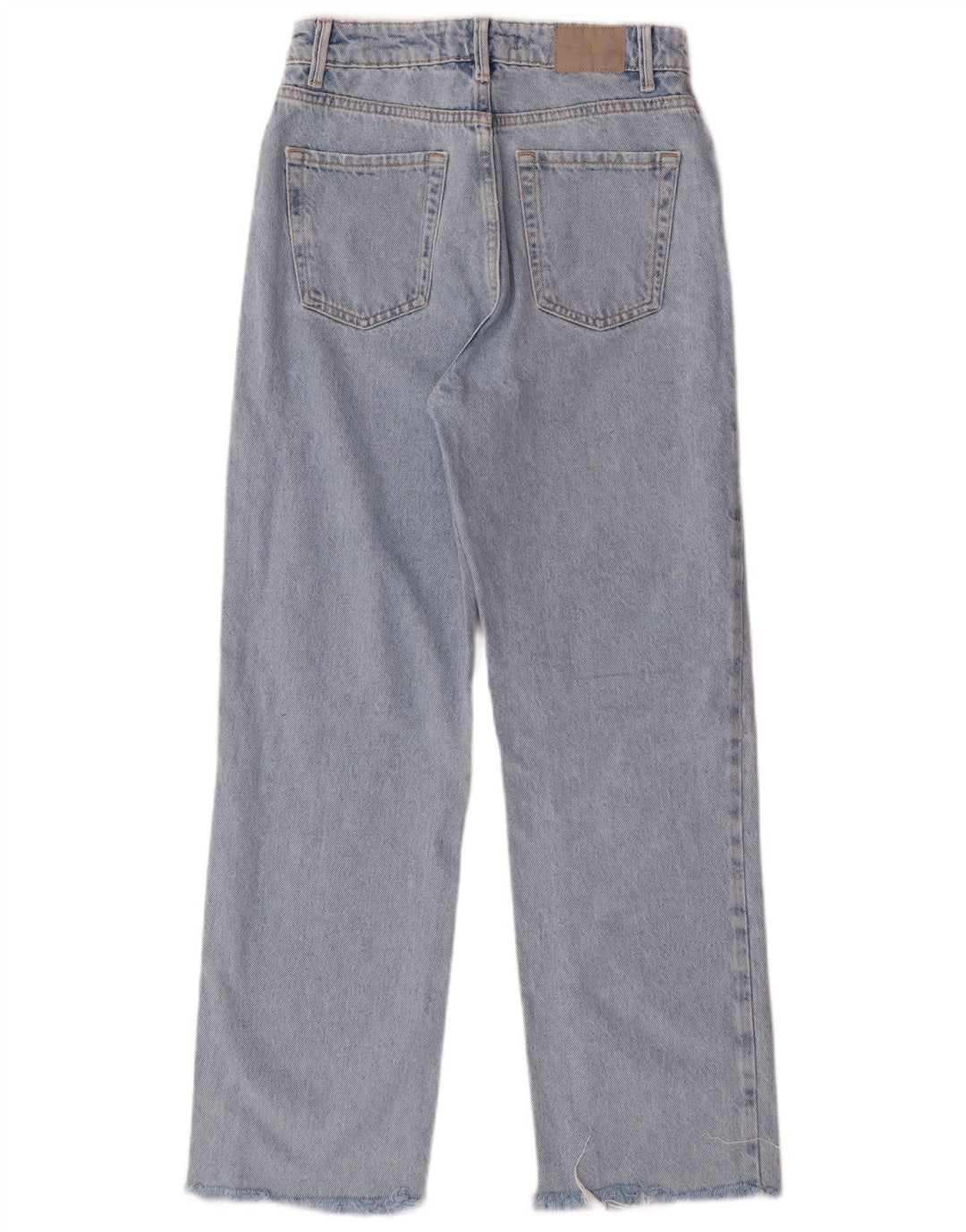 Zara Vaqueros rectos de cintura alta para mujer EU 34 2XS W24 L27 Azul Algodón Clásico