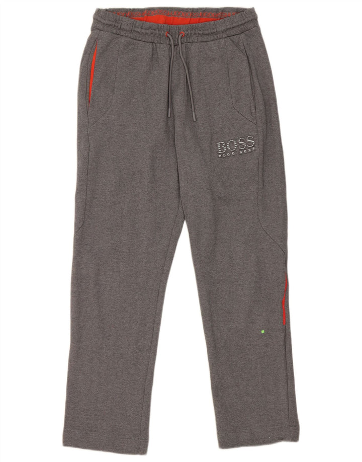 Pantalones HUGO BOSS Hombre | Pantalones de chándal con estampado gráfico de algodón gris medio