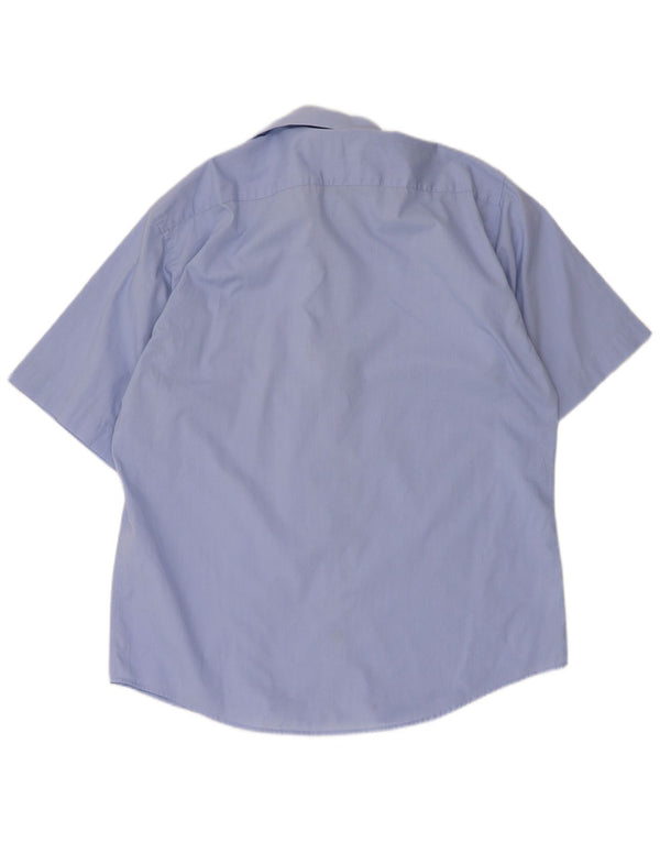Pierre Cardin Camisa de manga corta para hombre Talla 39 15 1/2 Algodón azul medio