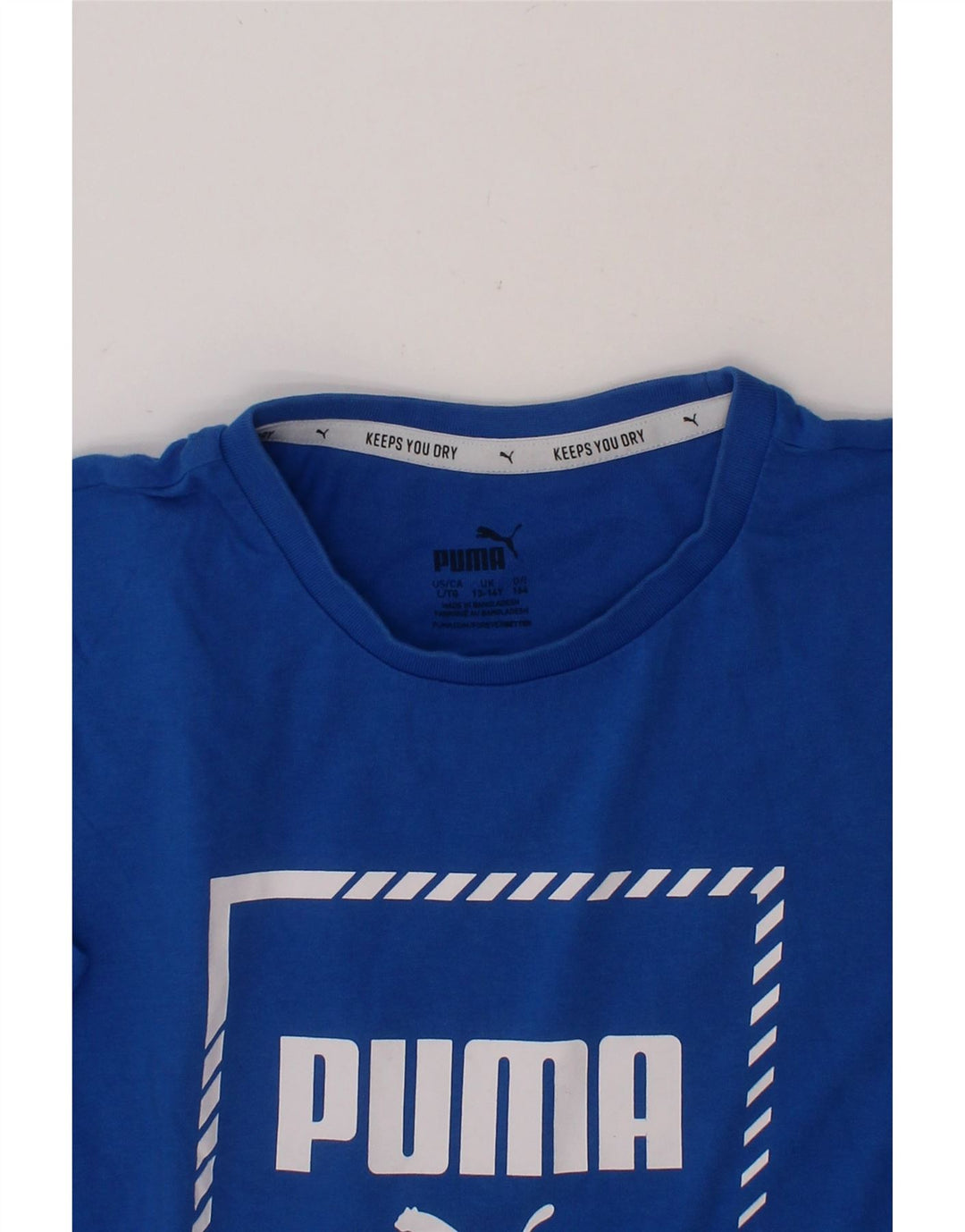 PUMA Boys Graphic T-Shirt Top 13-14 Years Blue Vintage Puma and Second-Hand Puma from Messina Hembry 
