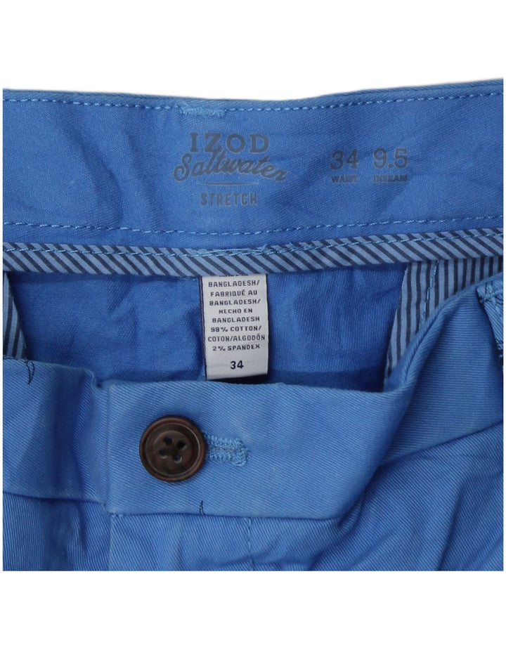 IZOD Pantalones cortos chinos de agua salada para hombre W34 Algodón con manchas azules grandes