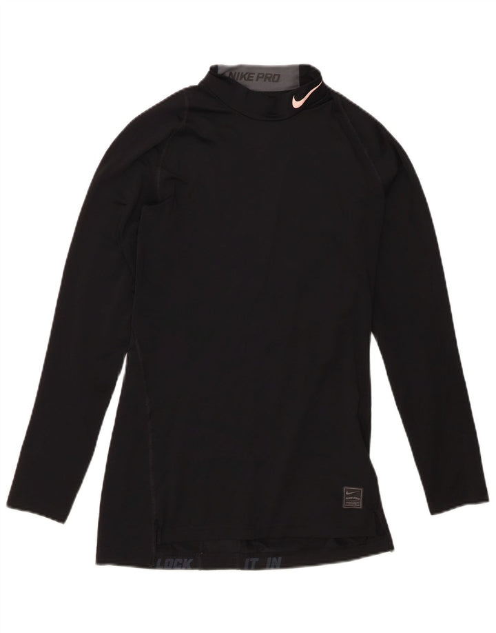 Nike - Camiseta de compresión para mujer, manga larga, talla S, poliéster negro