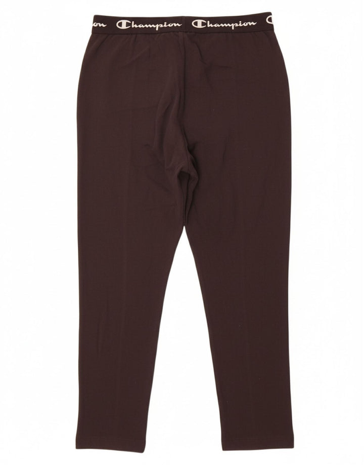 CHAMPION Womens Graphic Tracksuit Trousers UK 12 Medium  Black