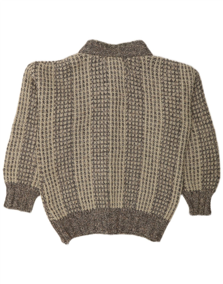 Vintage Hombres Cardigan Suéter XL Gris