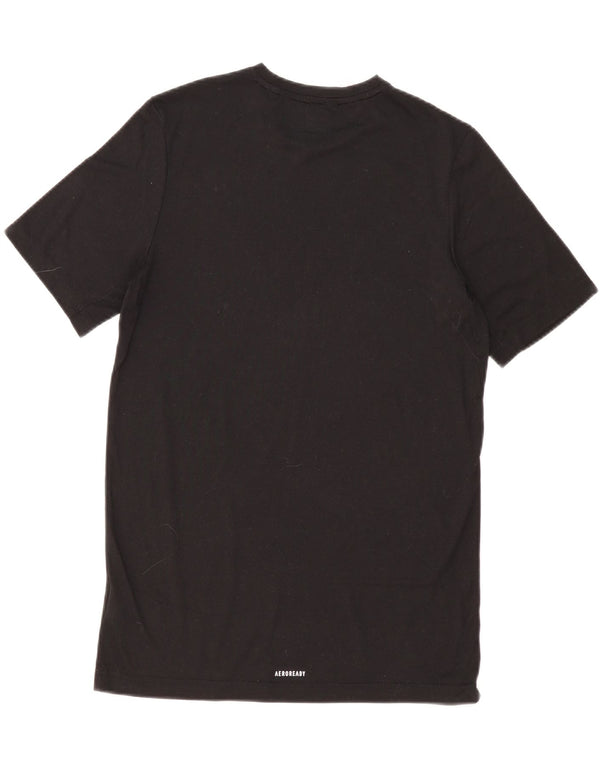 Adidas Boys Aeroready Graphic Camiseta Top 15-16 años Negro Poliéster