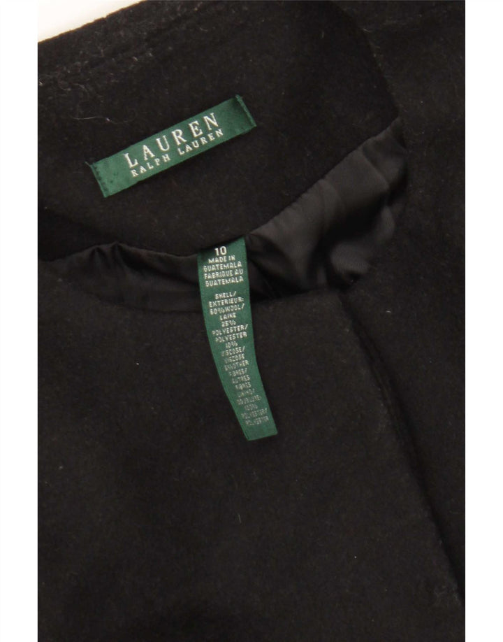 Ralph Lauren Abrigo para Mujer US 10 Grande Lana Negra