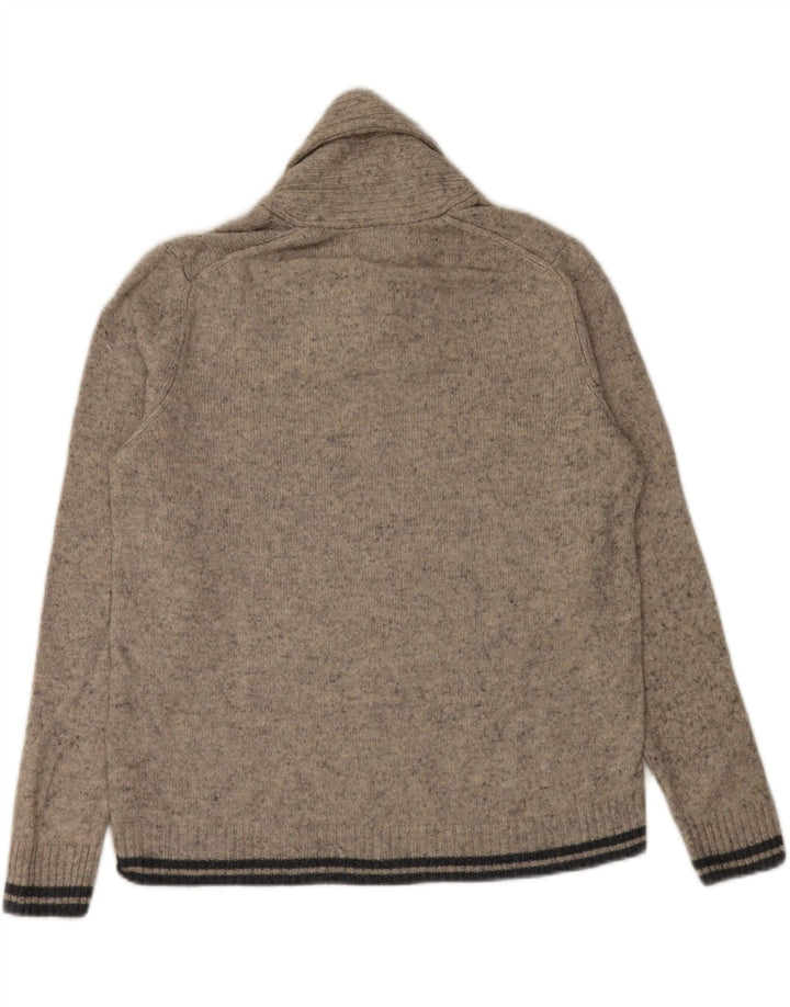 Marks & Spencer Jersey con cuello tipo chal para hombre de lana moteada gris grande