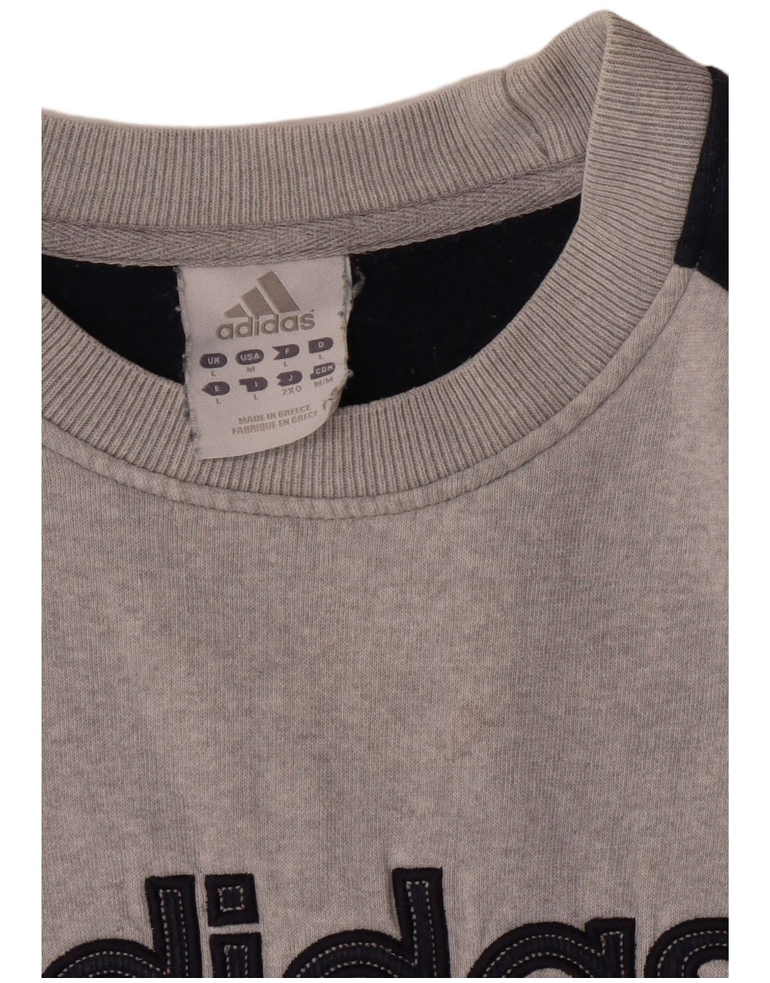 Adidas Hombre Sudadera Gráfica Jumper Large Gris Colorblock