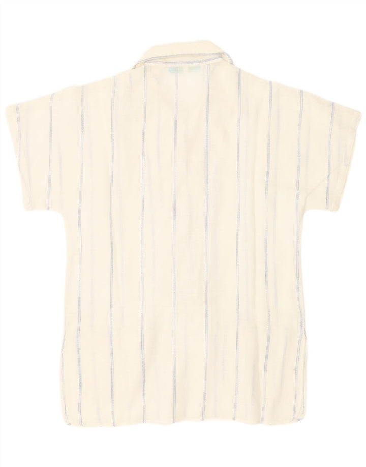 Cacharel Camisa tipo pulóver de manga corta para mujer Reino Unido 40 Mediana Rayas blancas