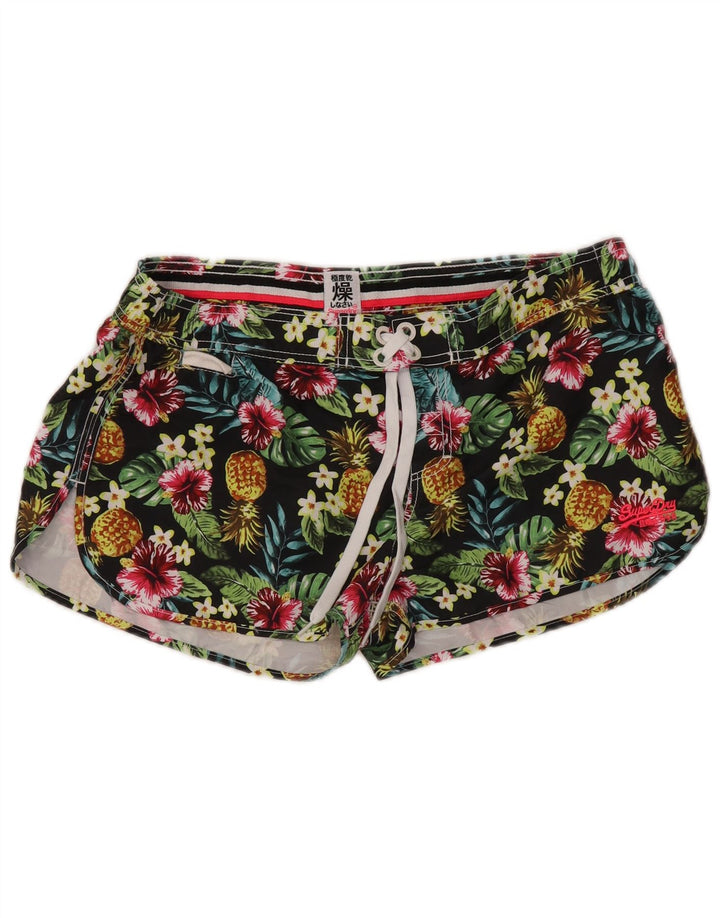 Superdry Bañador Corto Mujer UK 40 Grande Poliéster Floral Multicolor