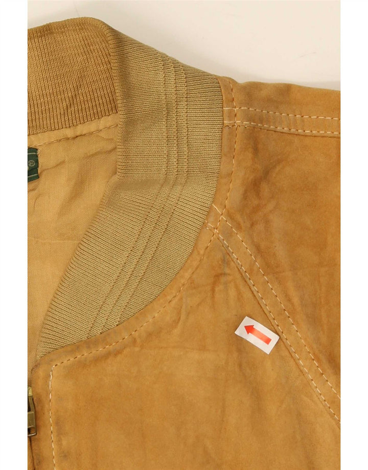 Vintage hombres ante bomber chaqueta IT 50 grande beige
