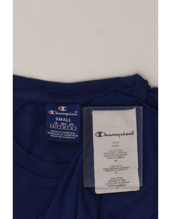 CHAMPION Mens Graphic T-Shirt Top Small Blue Cotton