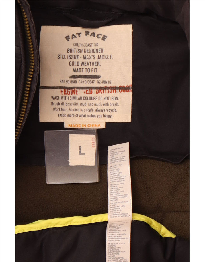 Chaqueta acolchada para hombre Fat Face UK 40 Large Algodón negro