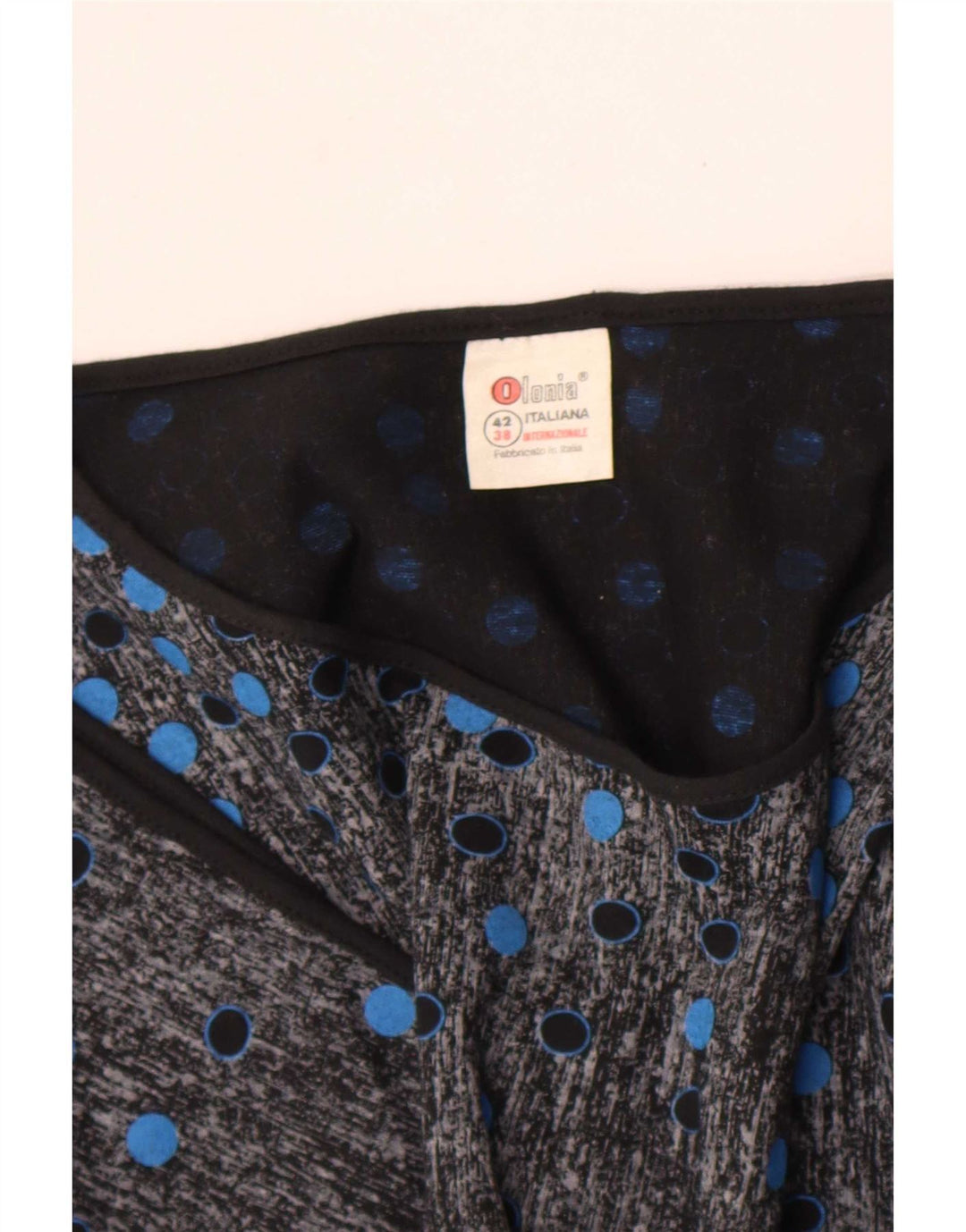 Blusa vintage para mujer Top IT 42 Algodón manchado negro medio
