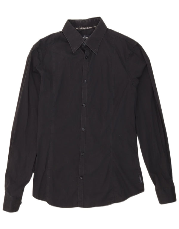 Camisa Armani Jeans Hombre Medio Azul Marino Algodón