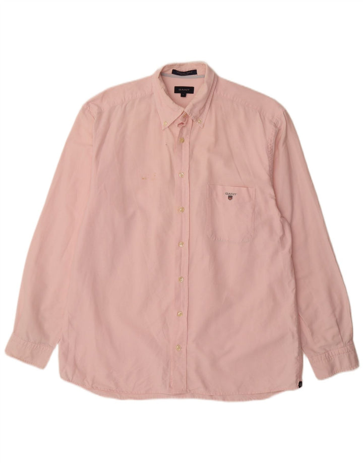 Gant Camisa Regular Fit De Algodón Rosa Grande Para Hombre