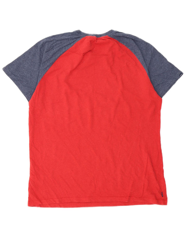 Superdry Camiseta para hombre Top 2XL Algodón color block rojo