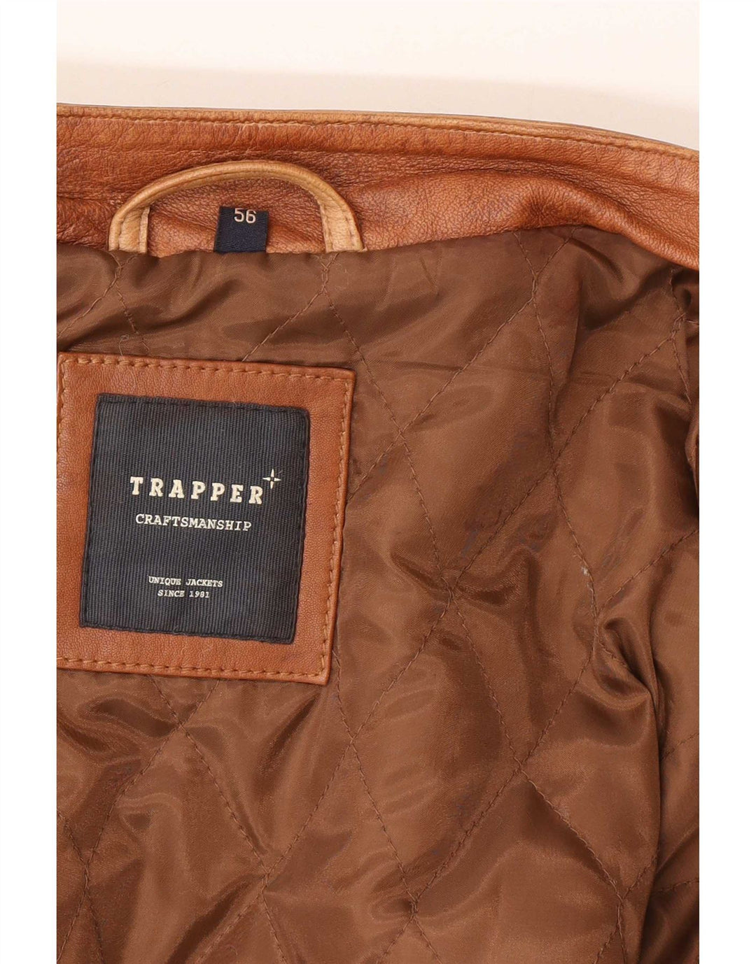 Trapper Chaqueta de cuero para hombre IT 56 3XL Cuero marrón