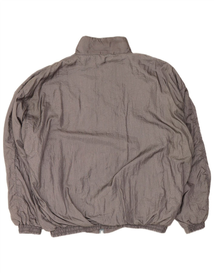 Chaqueta superior de chándal vintage para hombre 2XL Bloque de color gris