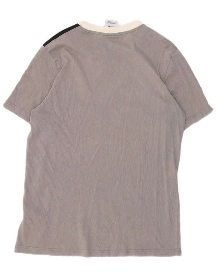 Adidas Hombre Camiseta Top Small Gris Colorblock Algodón