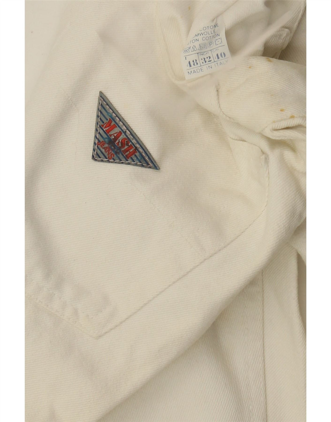 Mash Jeans cónicos para hombre IT 48 Medium W32 L33 Algodón blanco